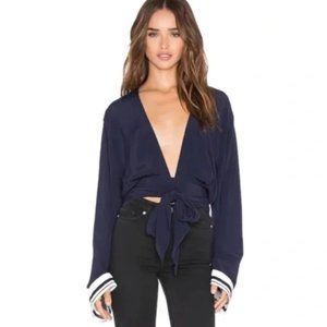 Faithfull The Brand Cropped Wrap Around Top, NWT